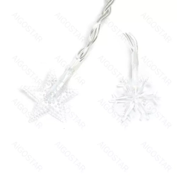 Lampki choinkowe gwiazdy i śnieżynki na 3 baterie AA 25 LED 2,5M Ciepłe